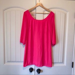Neon Pink Shift Dress